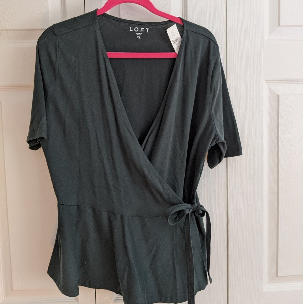 Loft Peplum Wrap Shirt